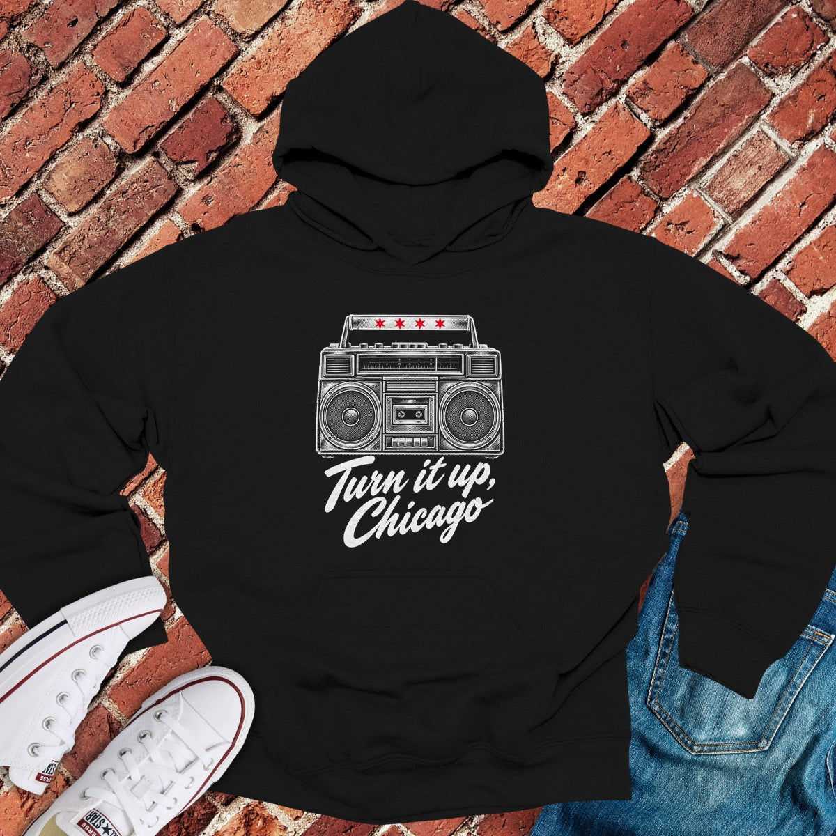 Chicago Boombox Hoodie - Black