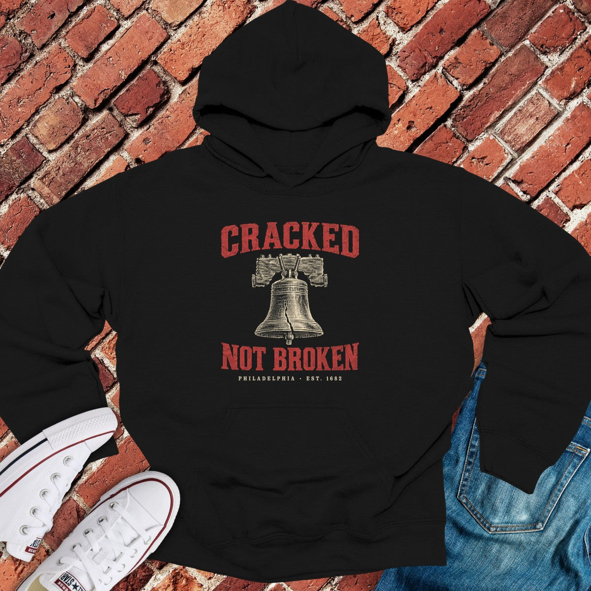 Cracked Bell Hoodie - Black