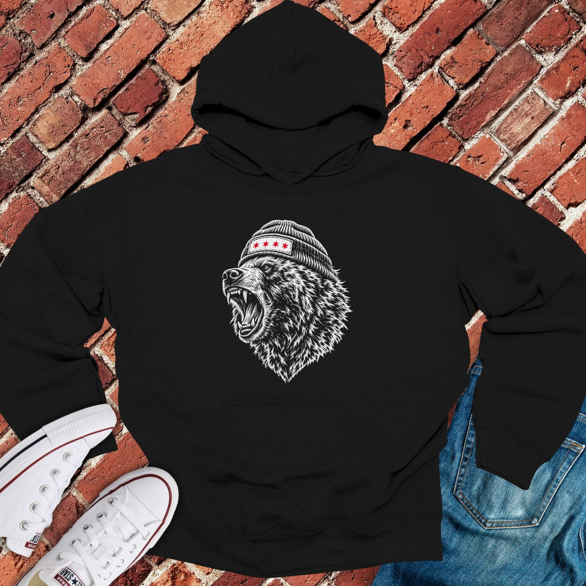 Bear Roar Hoodie - Black