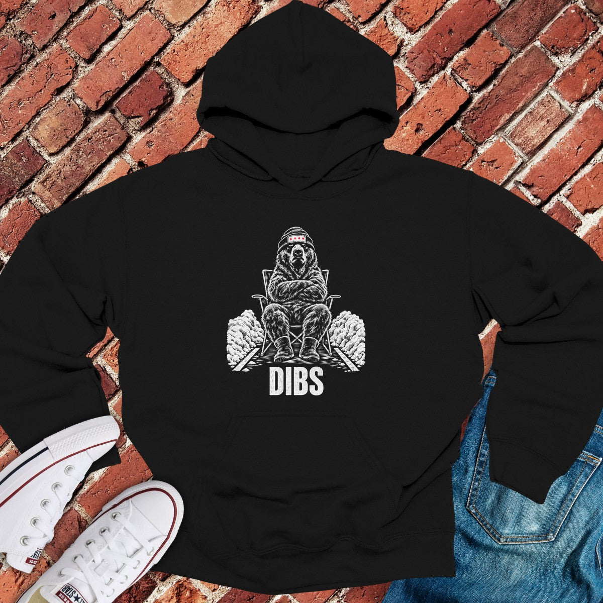 Dibs Bear Hoodie - Black