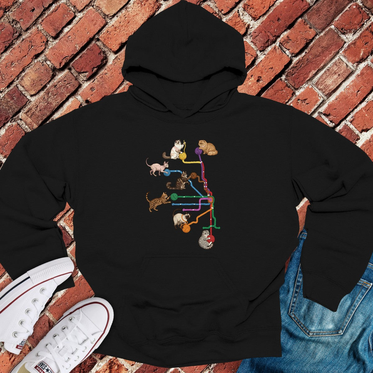 Yarn Cats Hoodie - Black