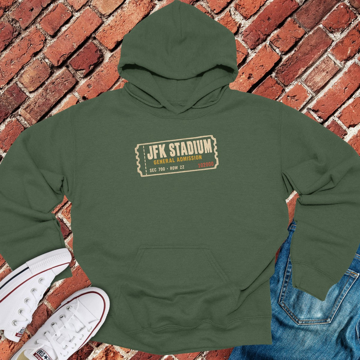Kennedy Stadium Hoodie - Military Green