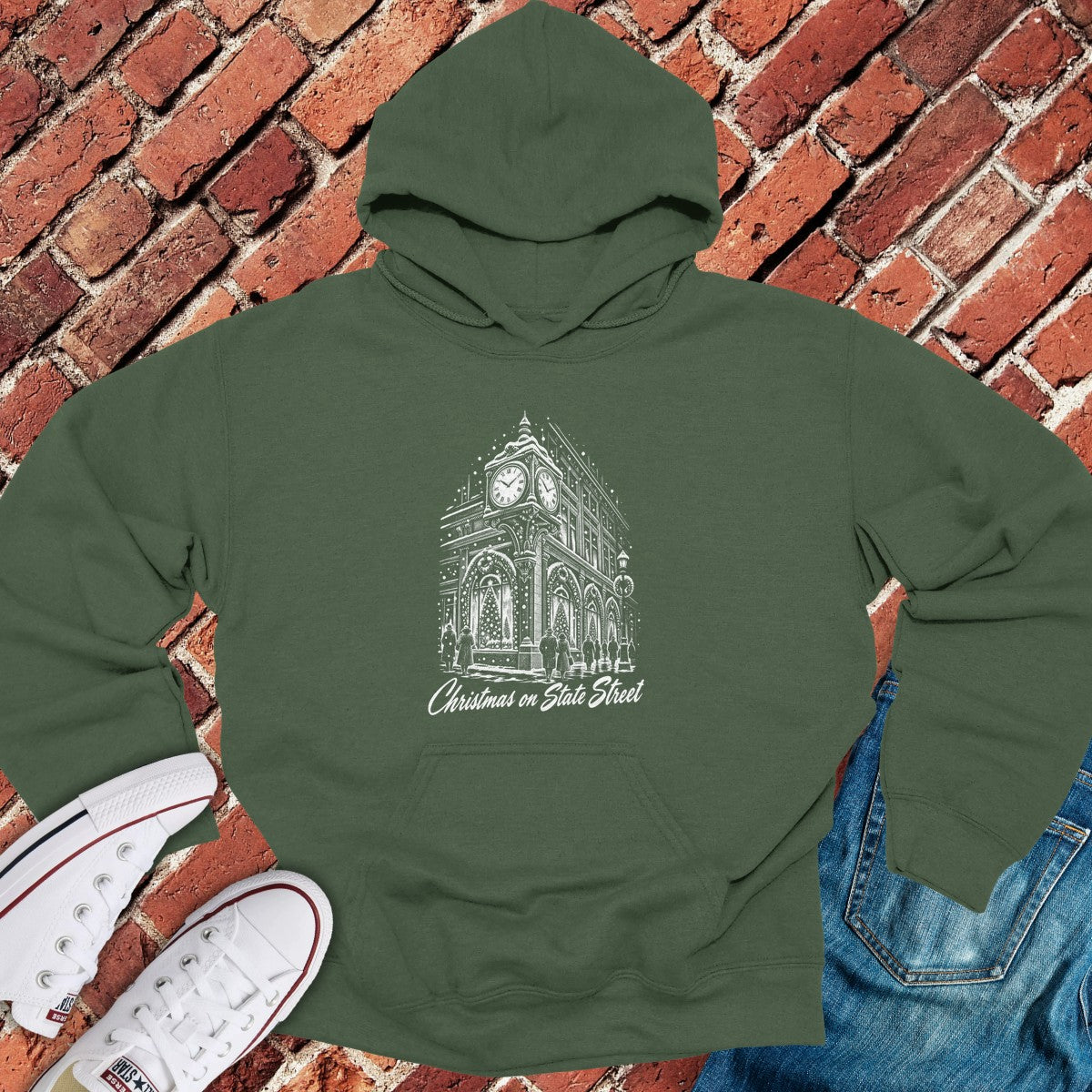 State Street Hoodie - Military Green