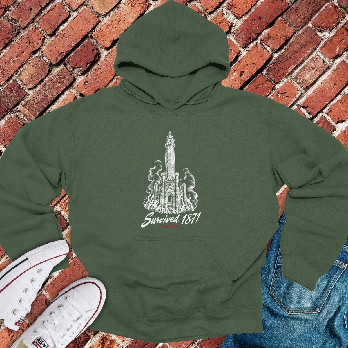 Survived 1871 Hoodie - Military Green