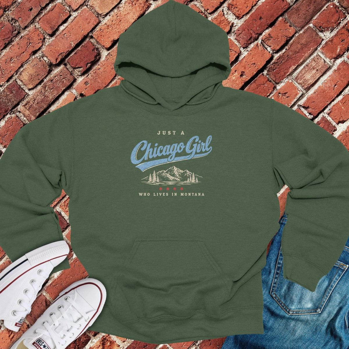 Montana Girl Hoodie - Military Green