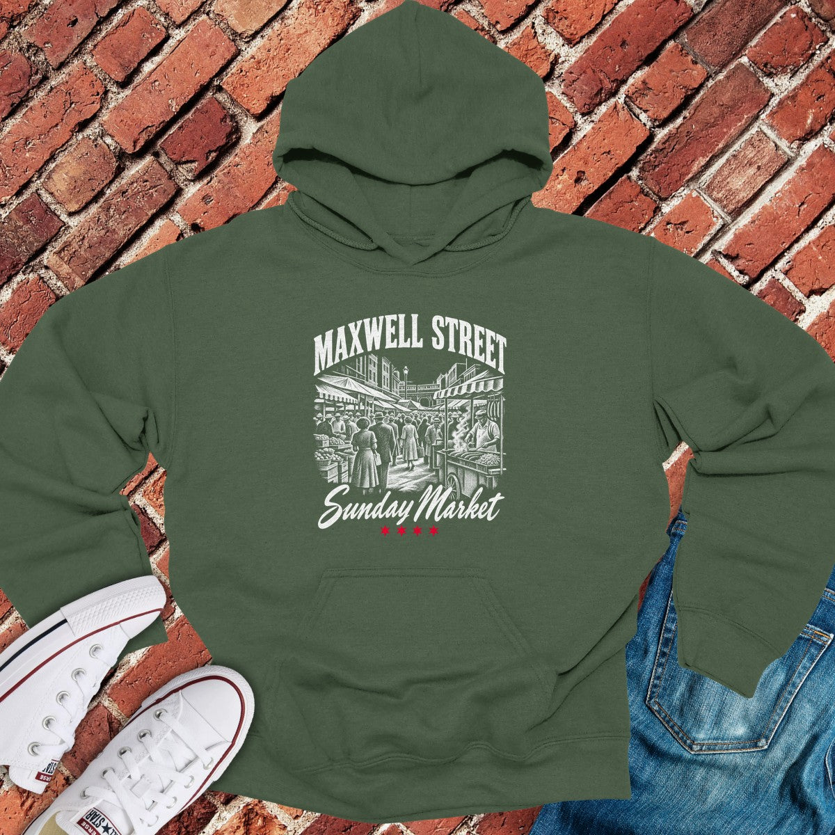 Maxwell Street Hoodie - Military Green