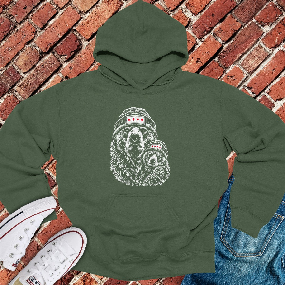Mama Cub Hoodie - Military Green
