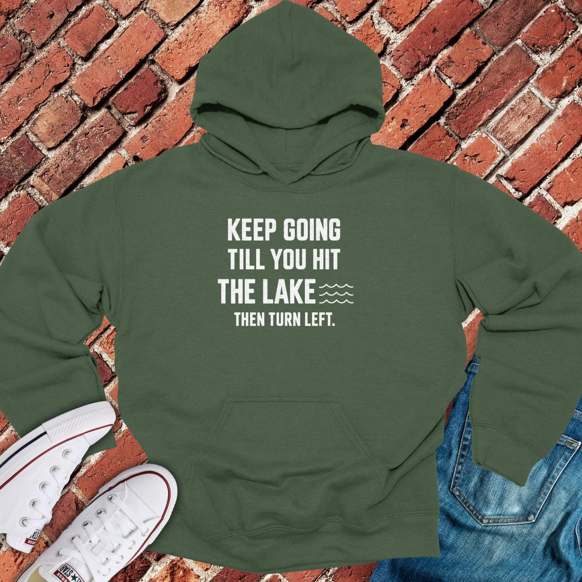 Turn Left Hoodie - Military Green