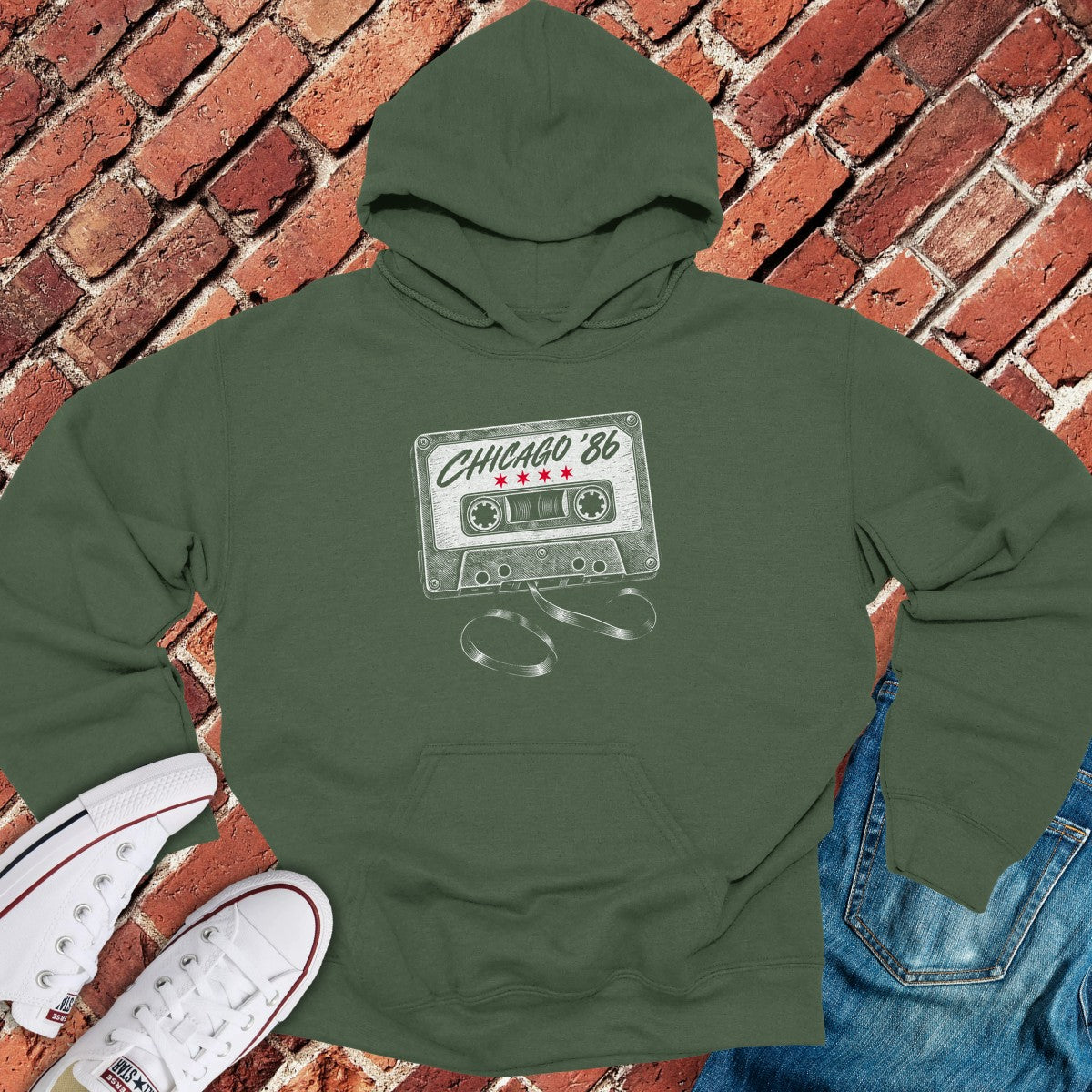 Chicago Mixtape Hoodie - Military Green