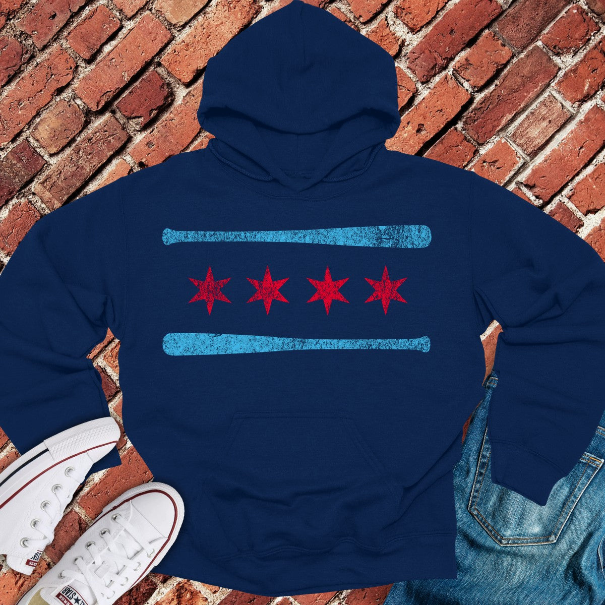 Chicago Stars Bat Hoodie - Navy