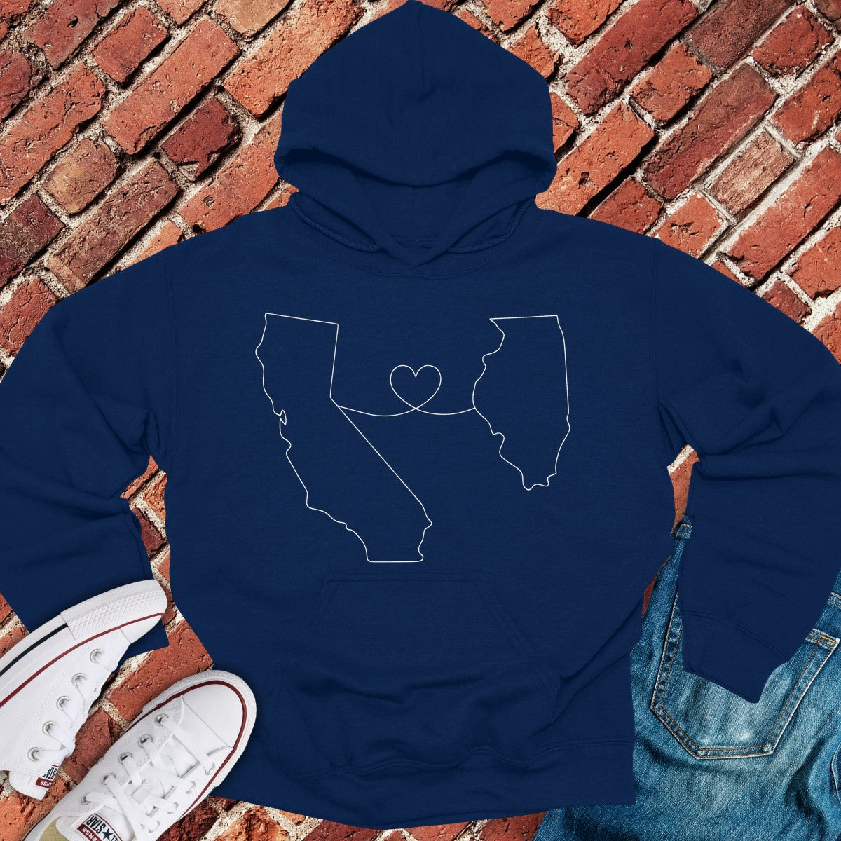 California - Illinois Hoodie - Navy