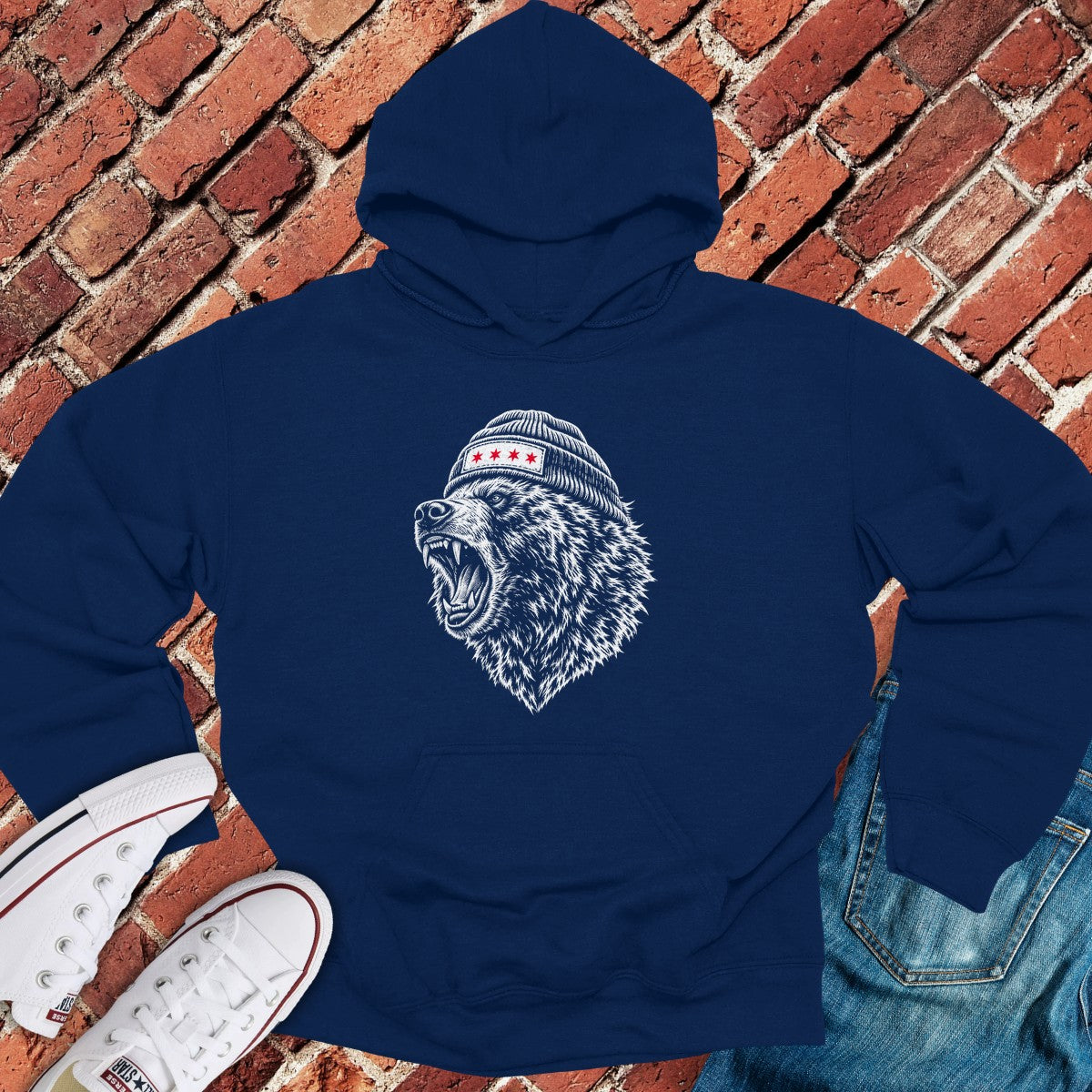 Bear Roar Hoodie - Navy