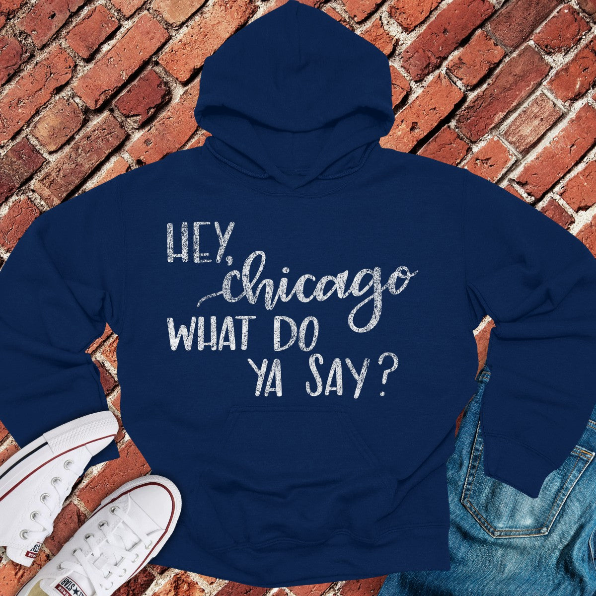 Hey Chicago Hoodie - Navy