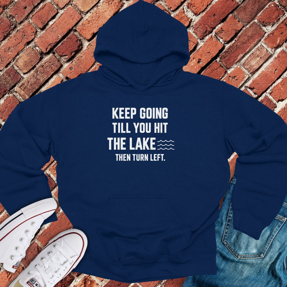 Turn Left Hoodie - Navy