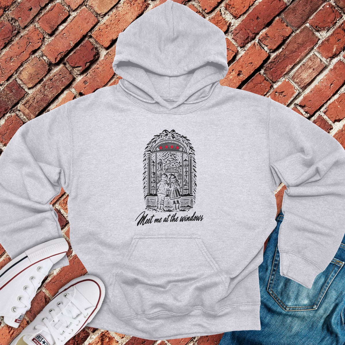 Holiday Windows Hoodie - Sport Grey