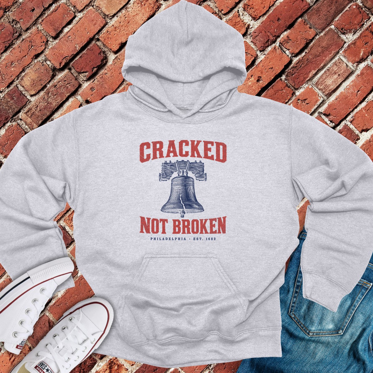Cracked Bell Hoodie - Sport Grey