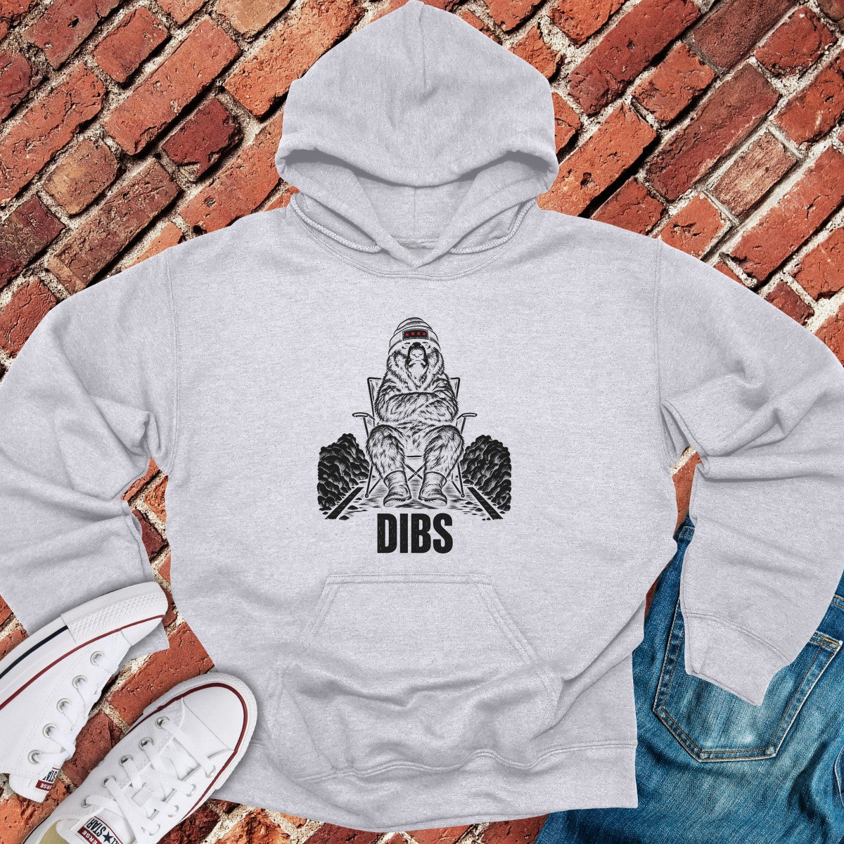 Dibs Bear Hoodie - Sport Grey
