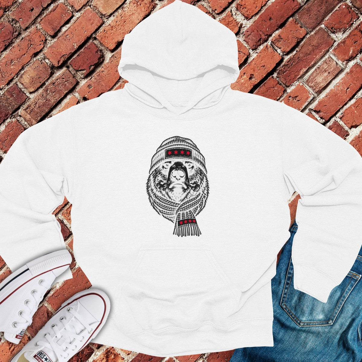 Windchill Bear Hoodie - White