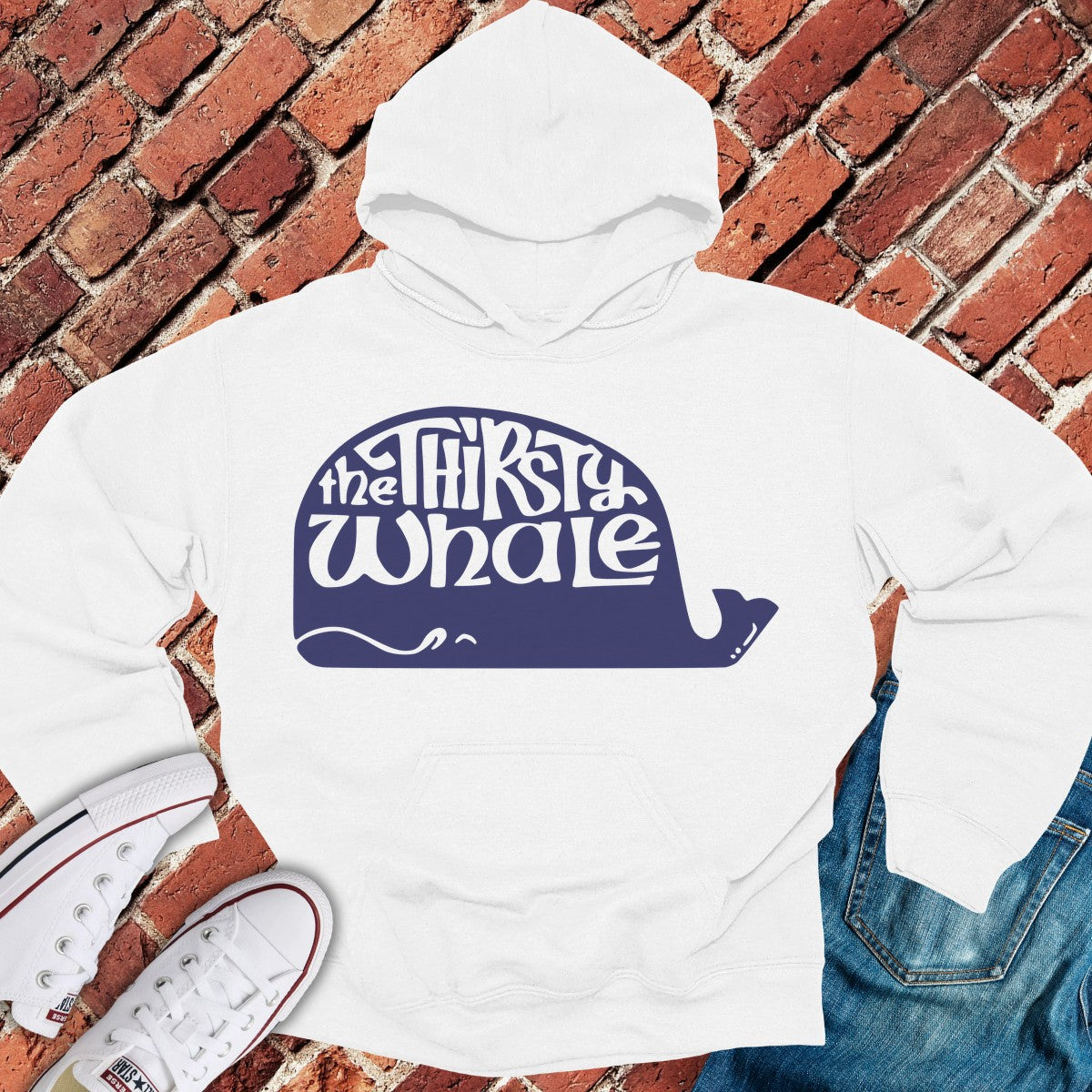 The Thirsty Whale Hoodie - White