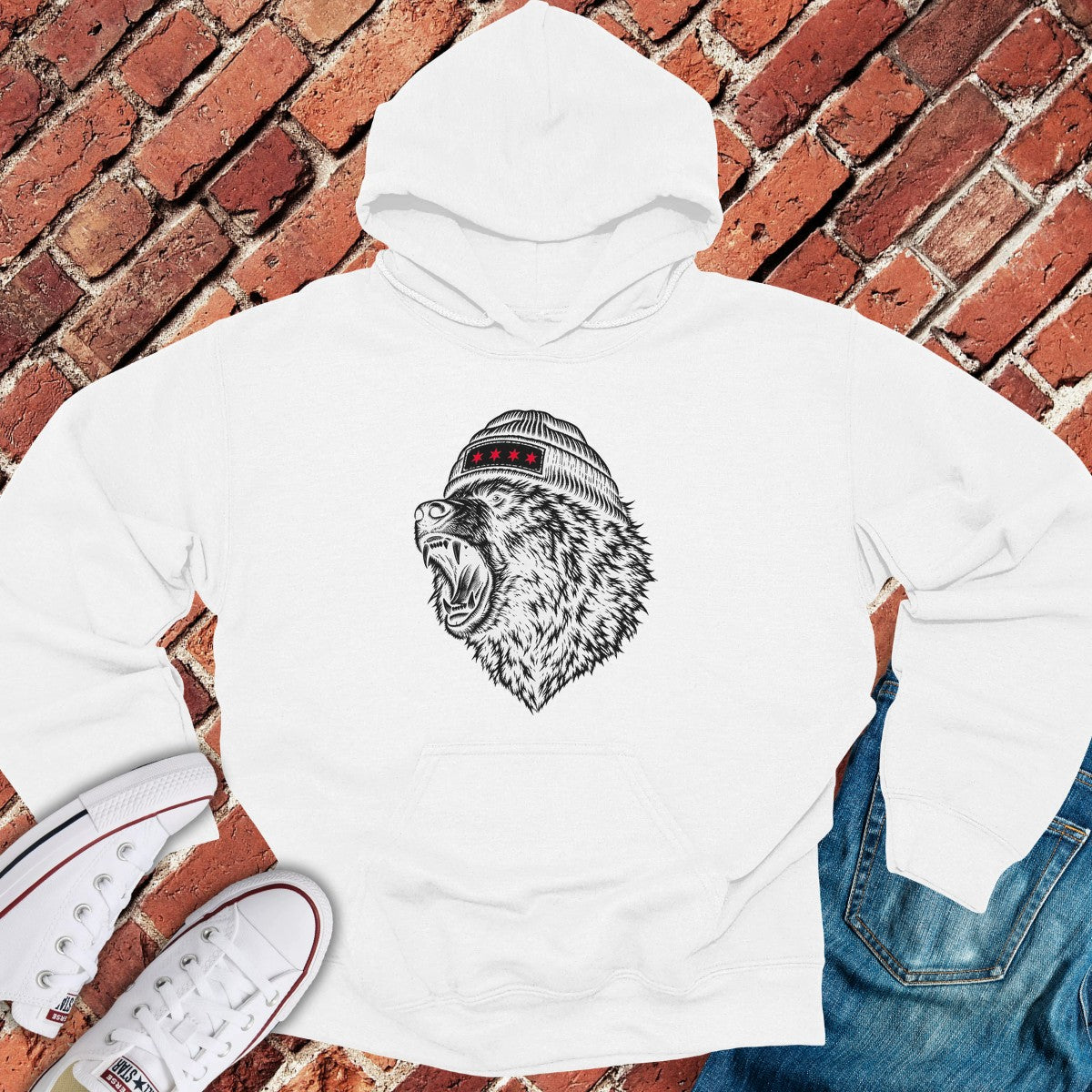 Bear Roar Hoodie - White