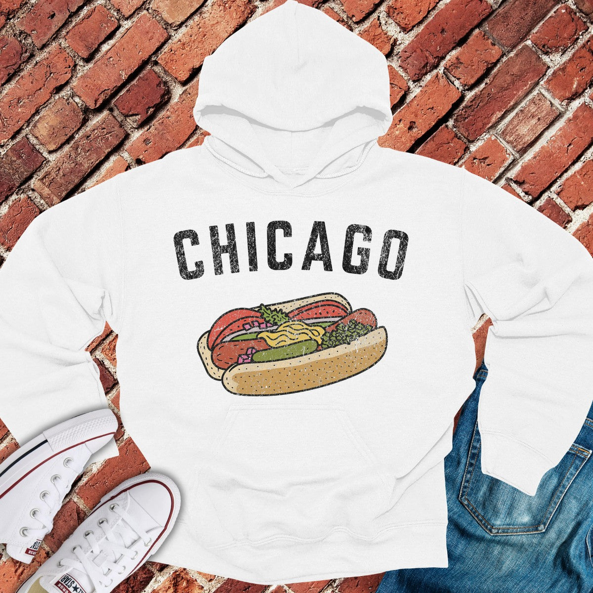 Chicago Dog Hoodie - White