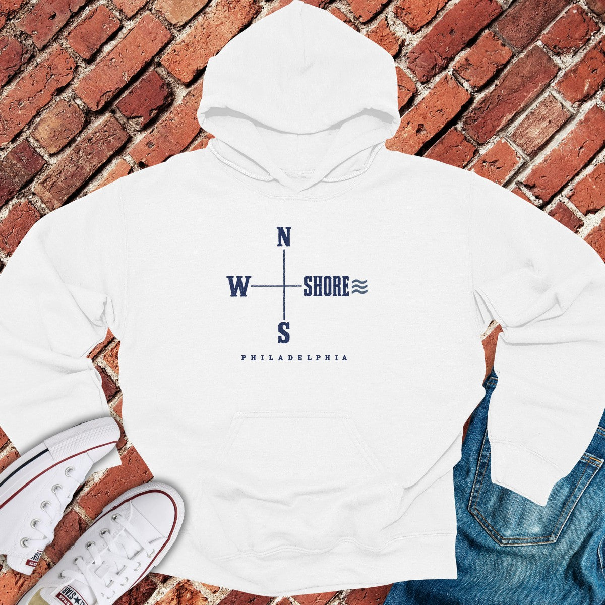 Shore Compass Hoodie - White