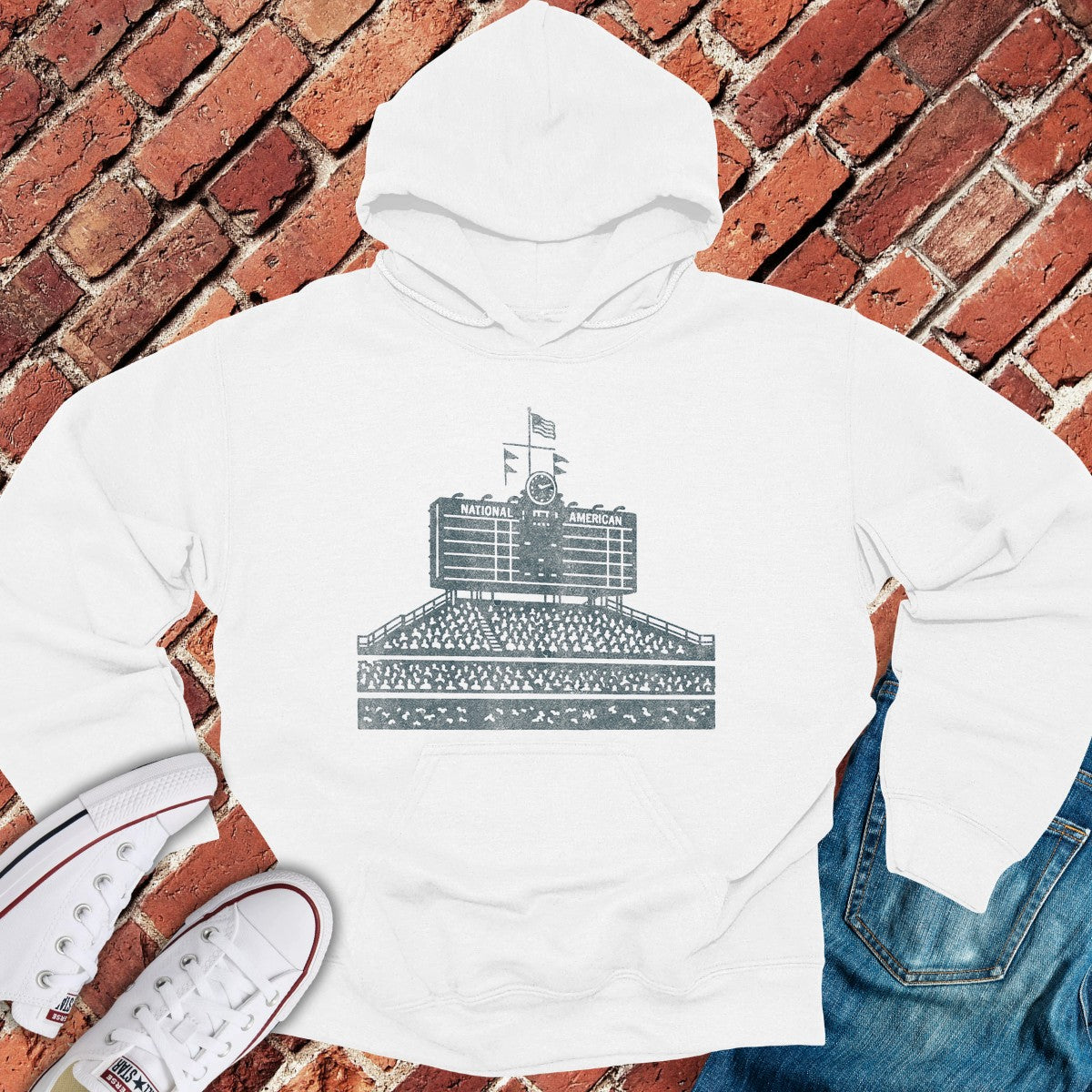 Wrigley Scoreboard Hoodie - White