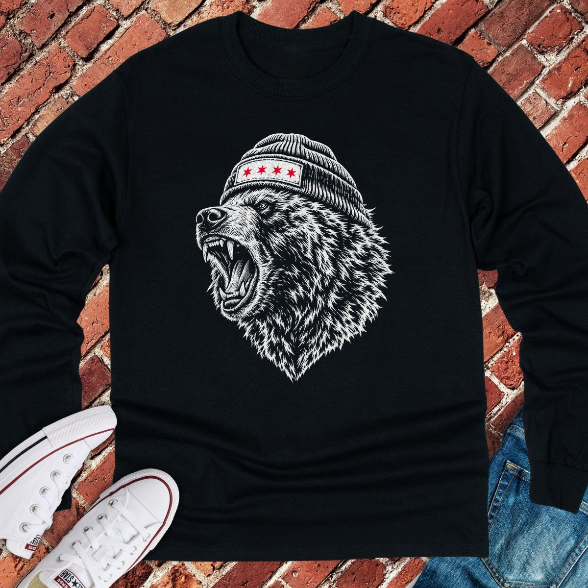 Bear Roar Long Sleeve - Black
