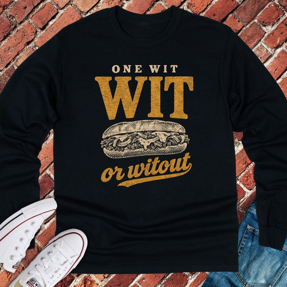 Cheesesteak Wit Long Sleeve - Black