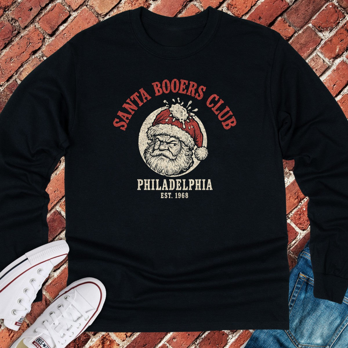Santa Booers Long Sleeve - Black