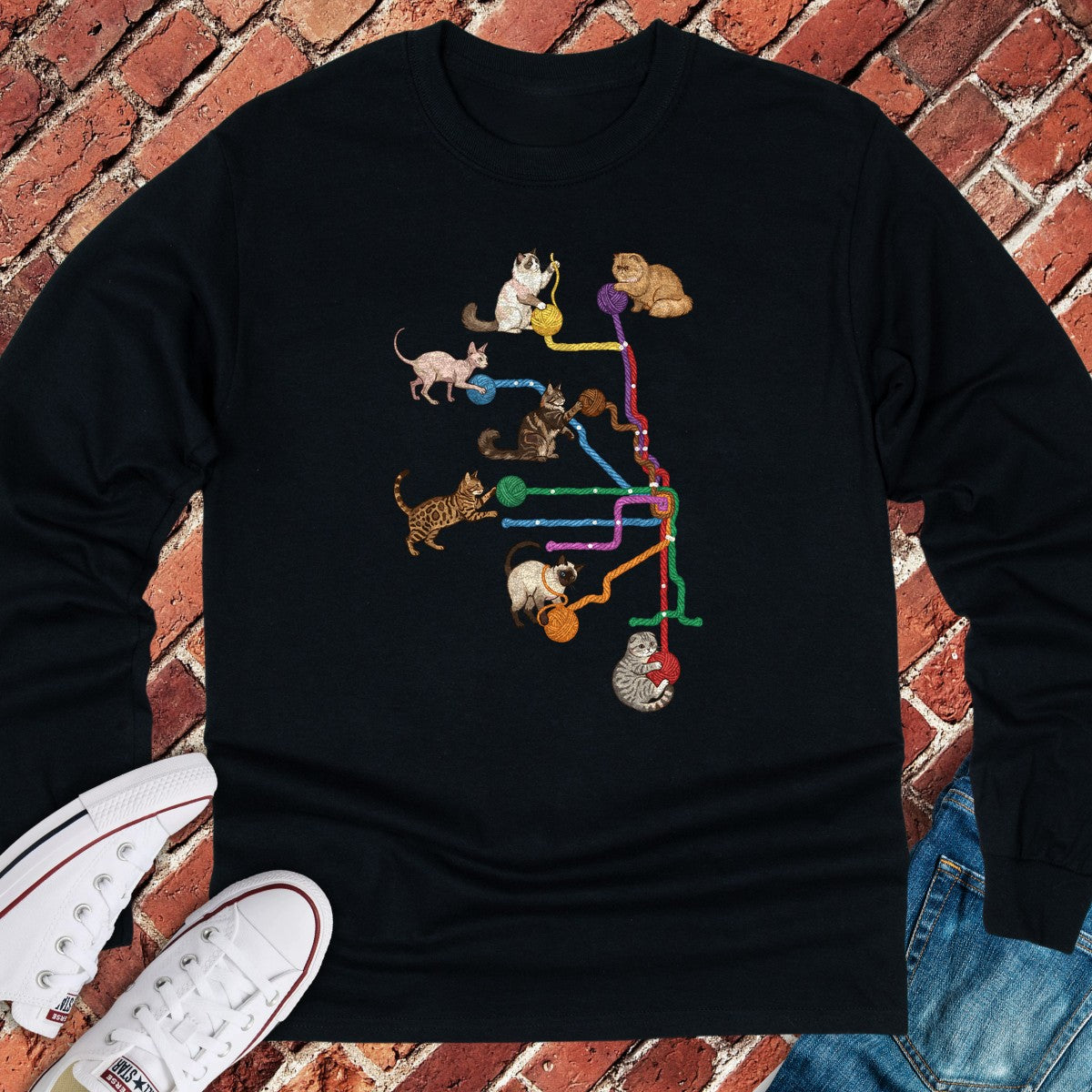Yarn Cats Long Sleeve - Black