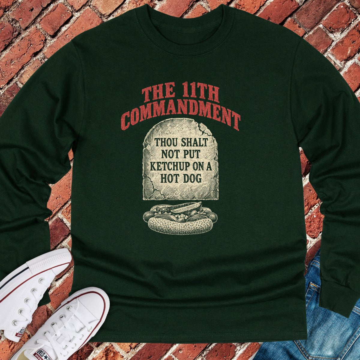 Eleventh Commandment Long Sleeve - Forest Green