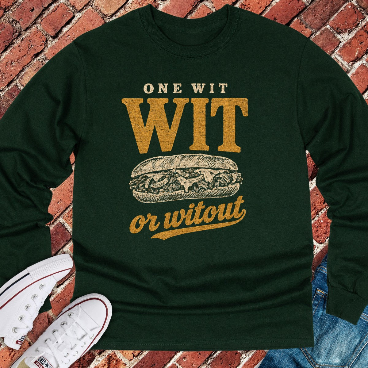 Cheesesteak Wit Long Sleeve - Forest Green
