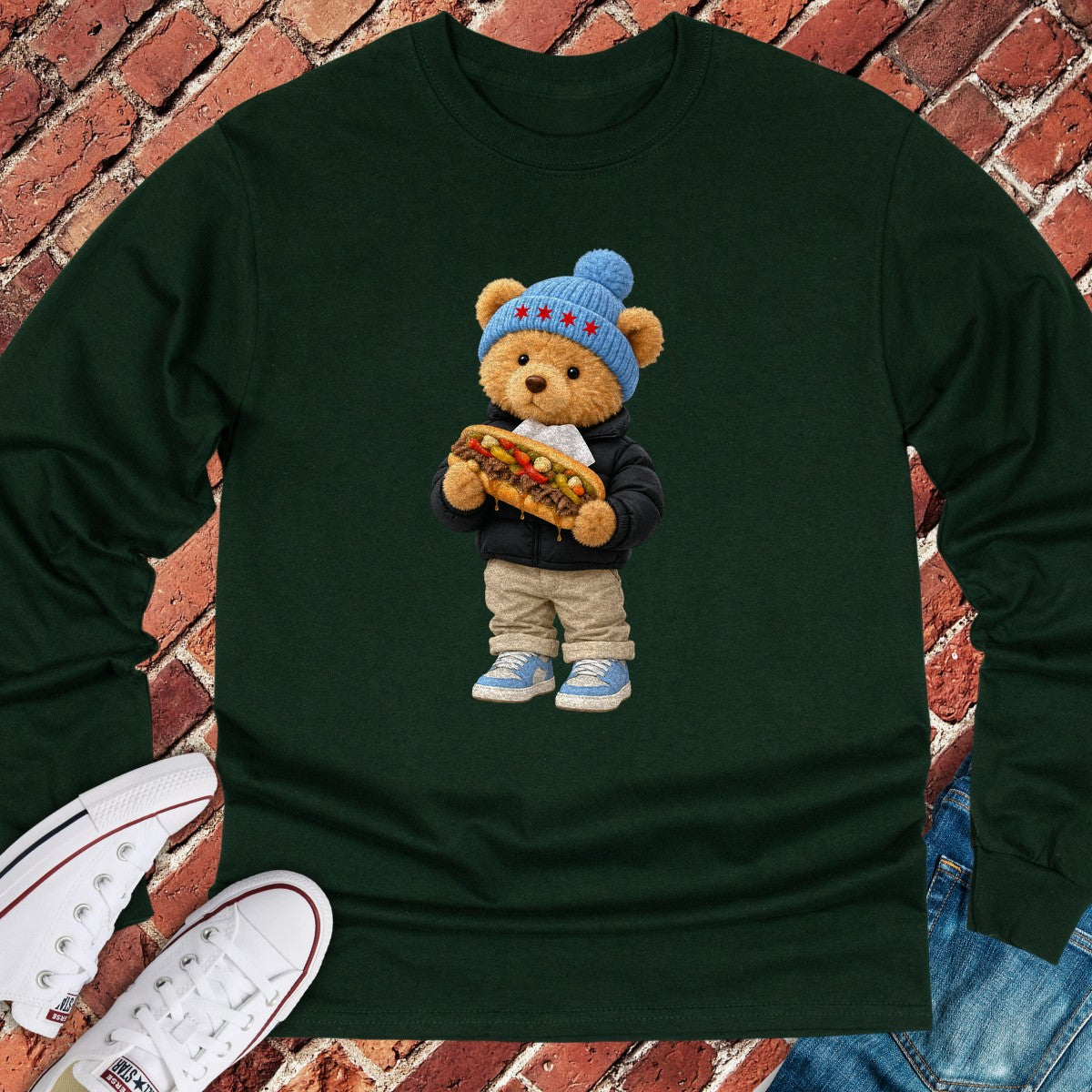 Beef Teddy Long Sleeve - Forest Green