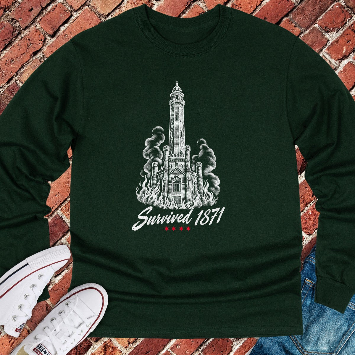 Survived 1871 Long Sleeve - Forest Green