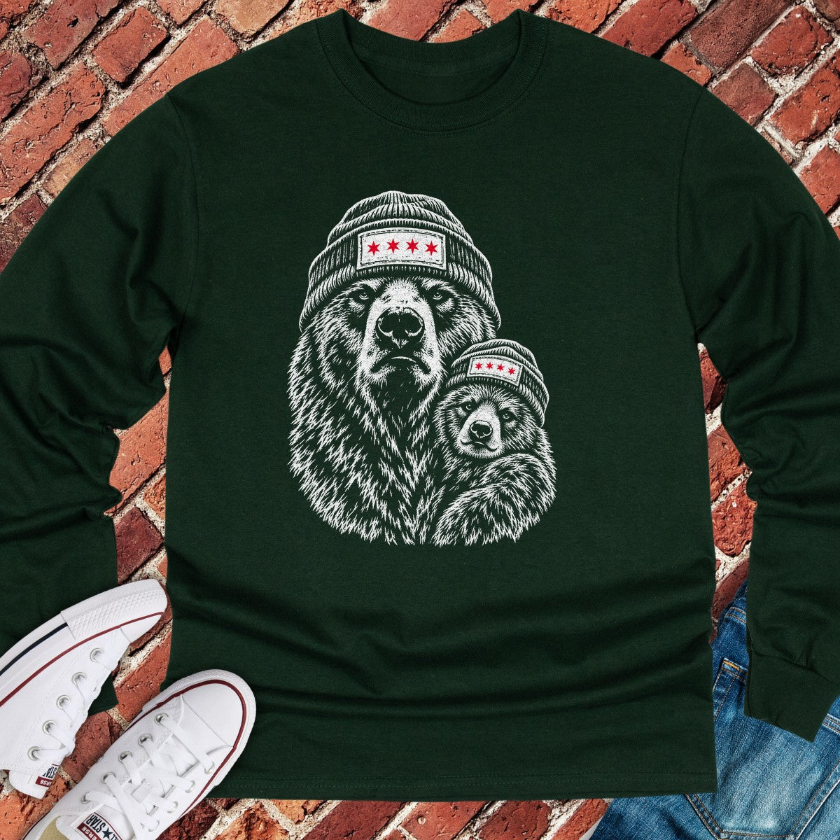Mama Cub Long Sleeve - Forest Green