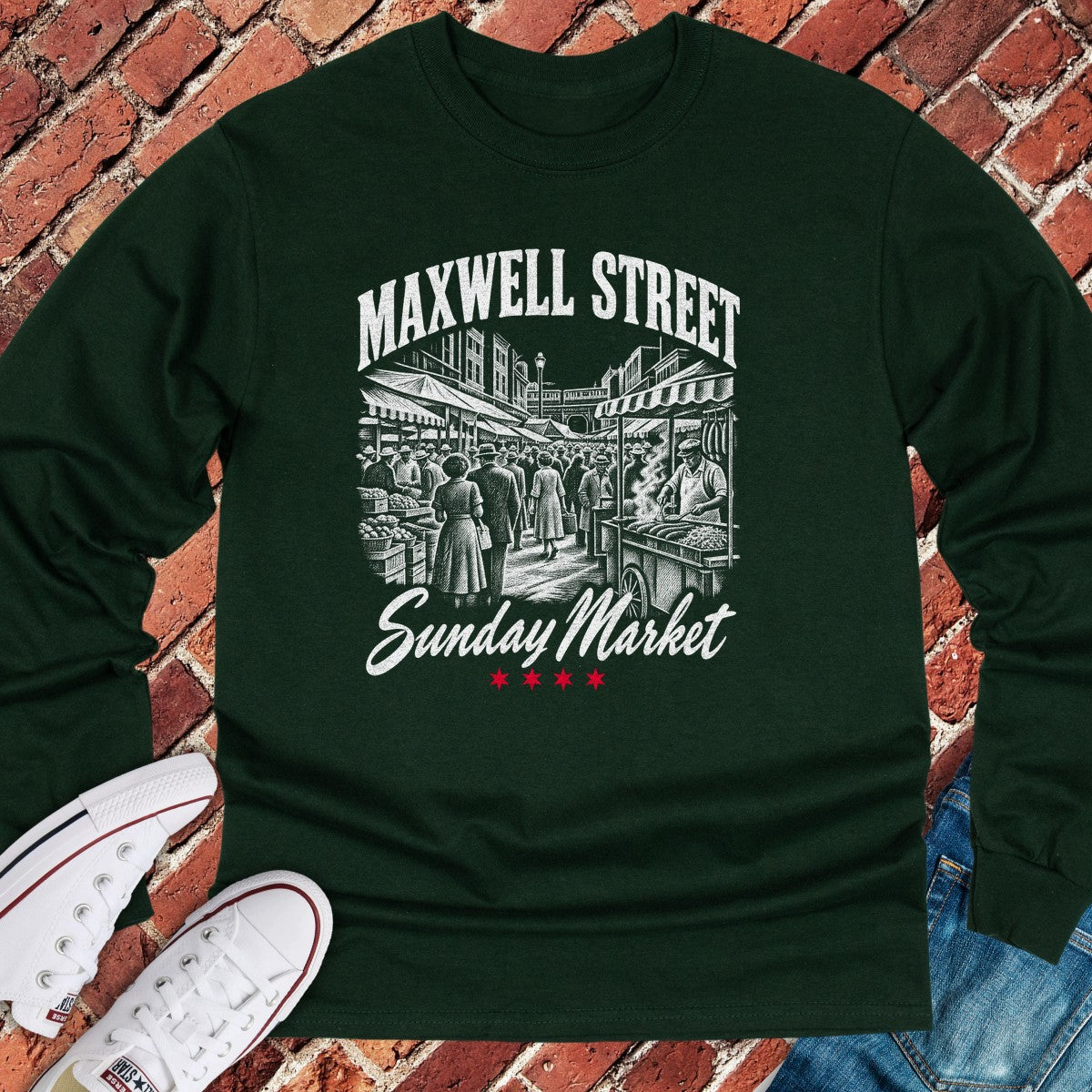 Maxwell Street Long Sleeve - Forest Green