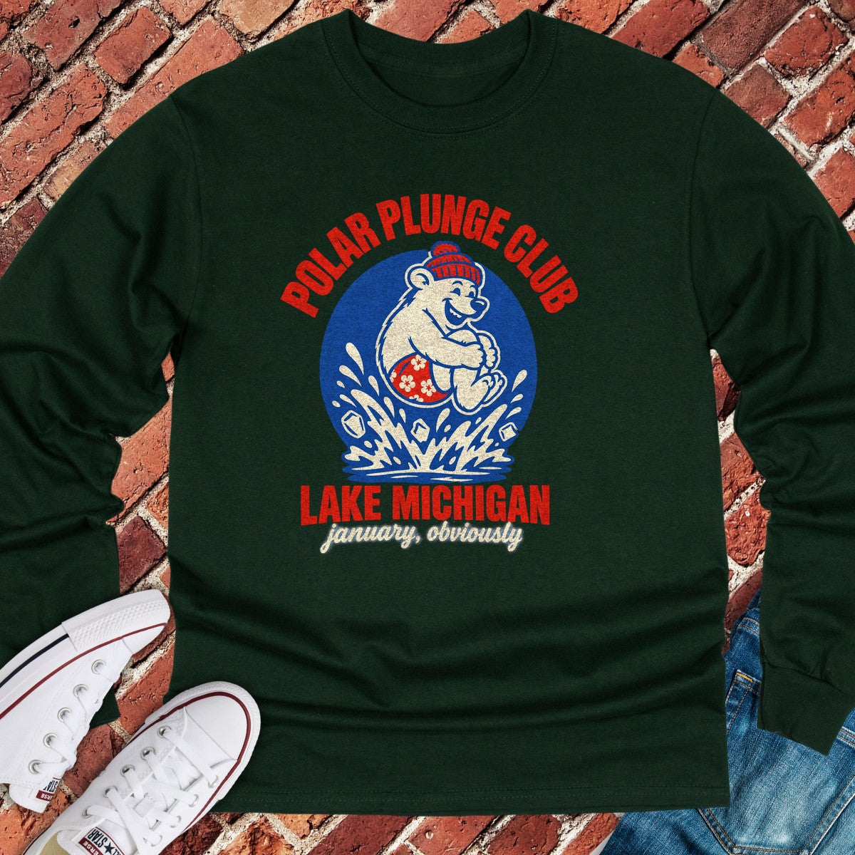 Polar Plunge Long Sleeve - Forest Green