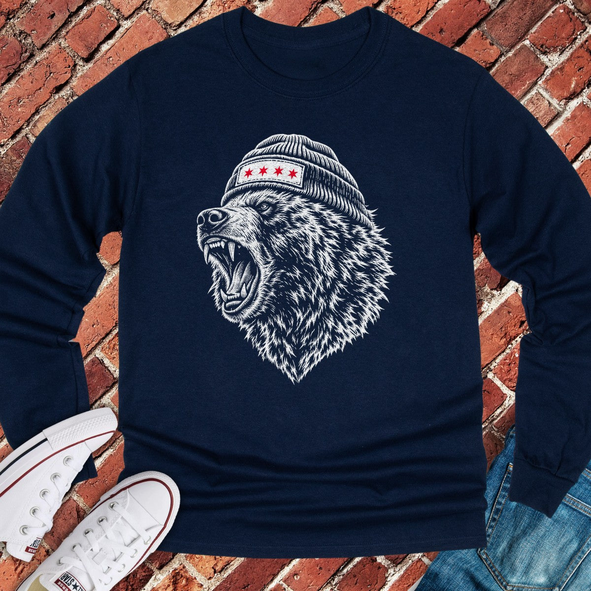 Bear Roar Long Sleeve - Navy