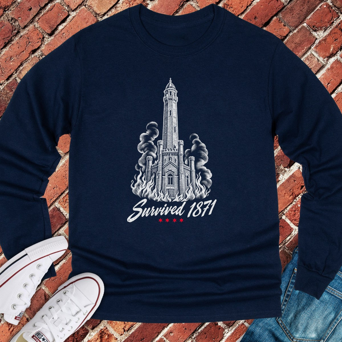 Survived 1871 Long Sleeve - Navy