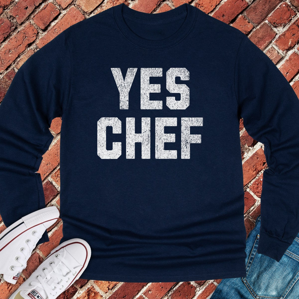 Yes Chef Long Sleeve - Navy