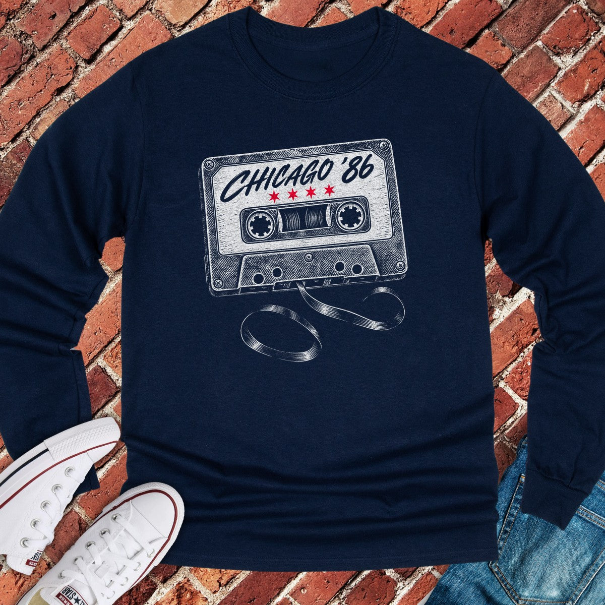 Chicago Mixtape Long Sleeve - Navy
