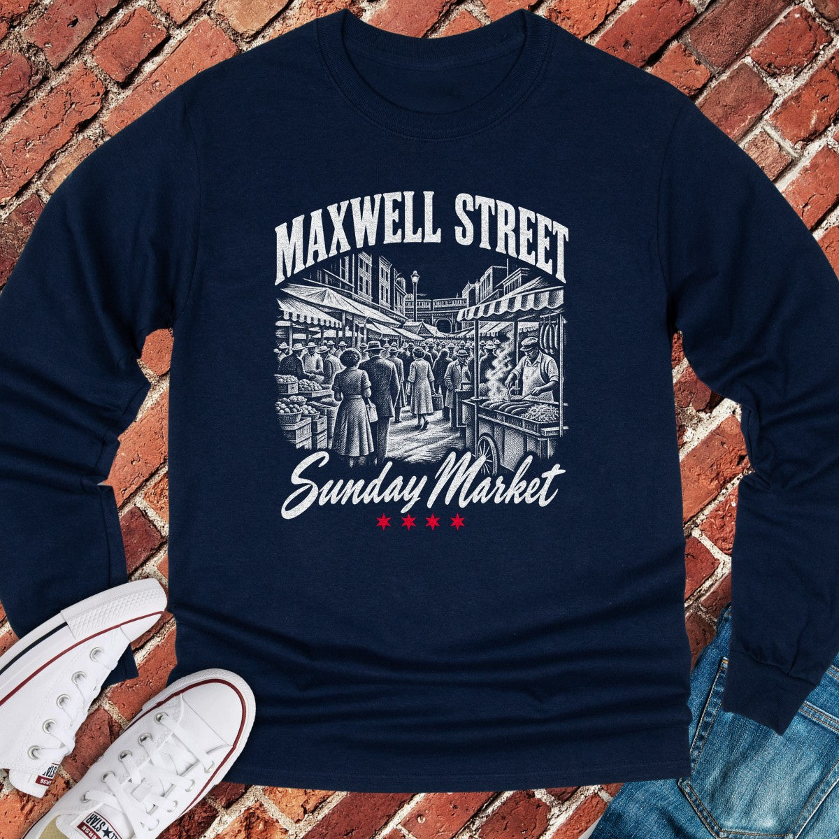 Maxwell Street Long Sleeve - Navy