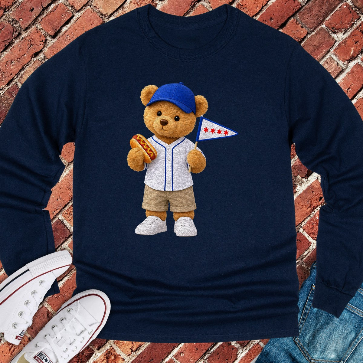 Ballpark Teddy Long Sleeve - Navy