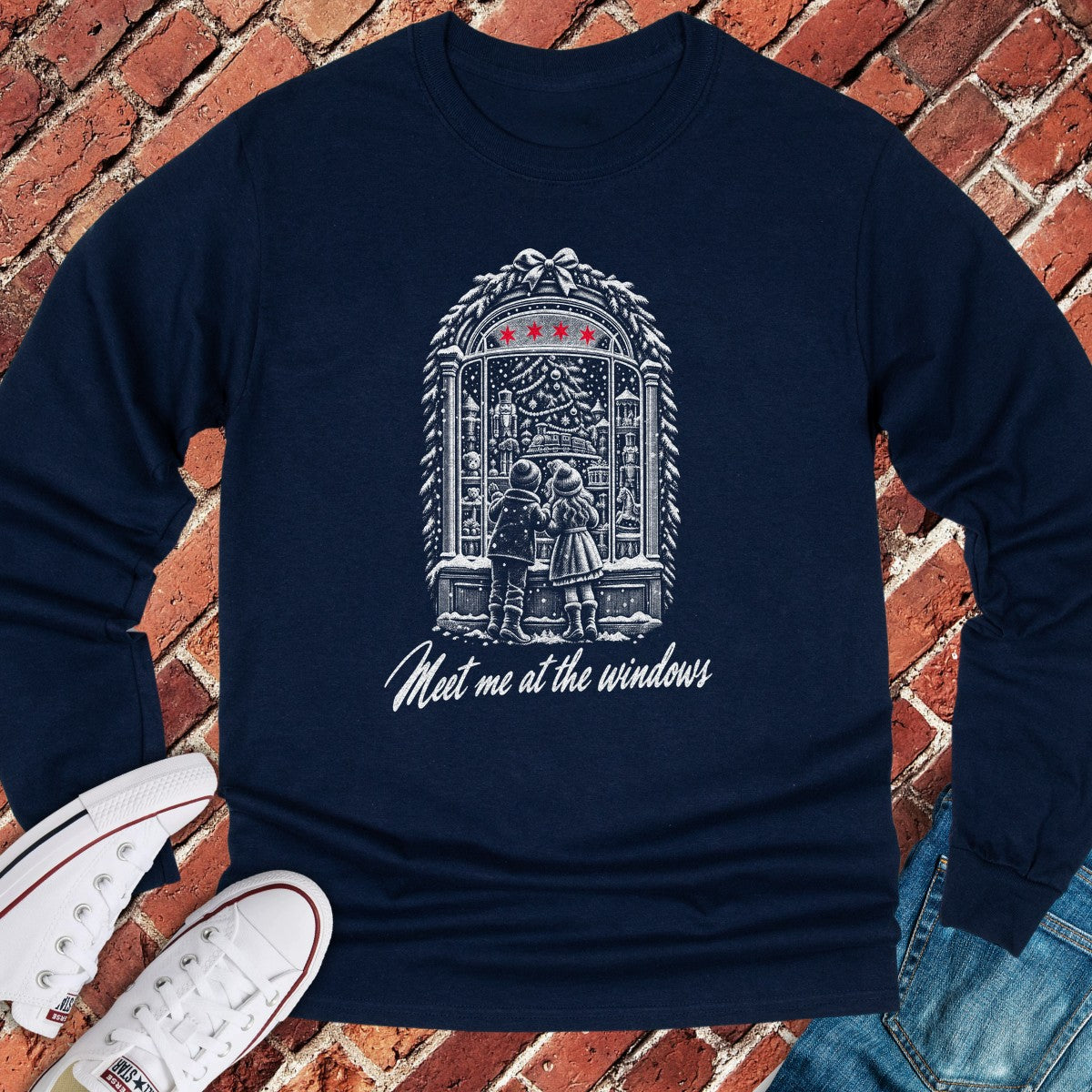 Holiday Windows Long Sleeve - Navy