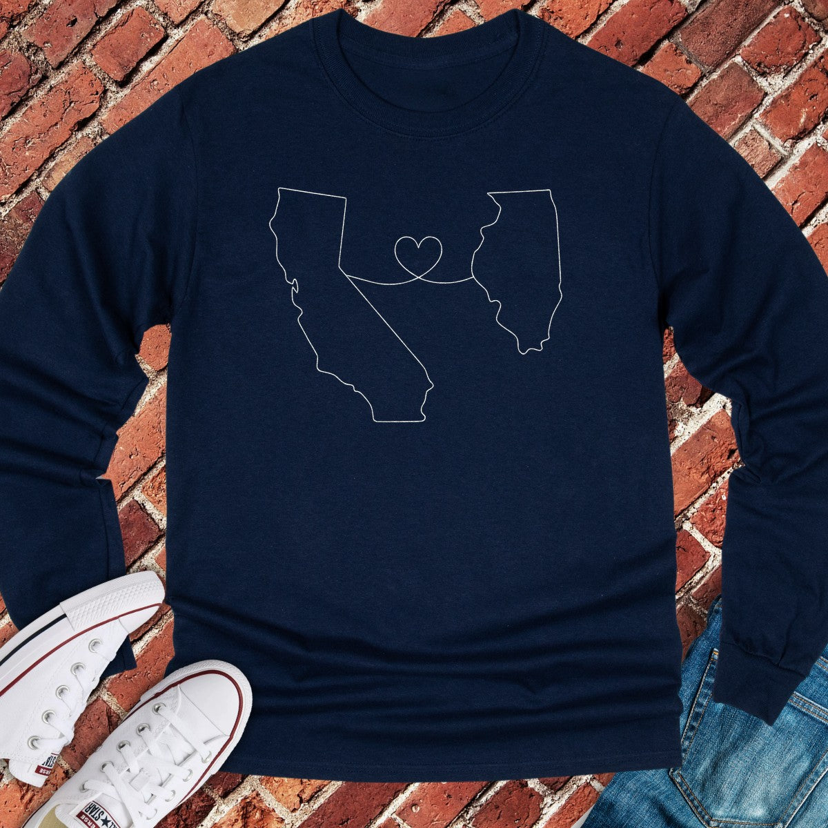 California - Illinois Long Sleeve - Navy