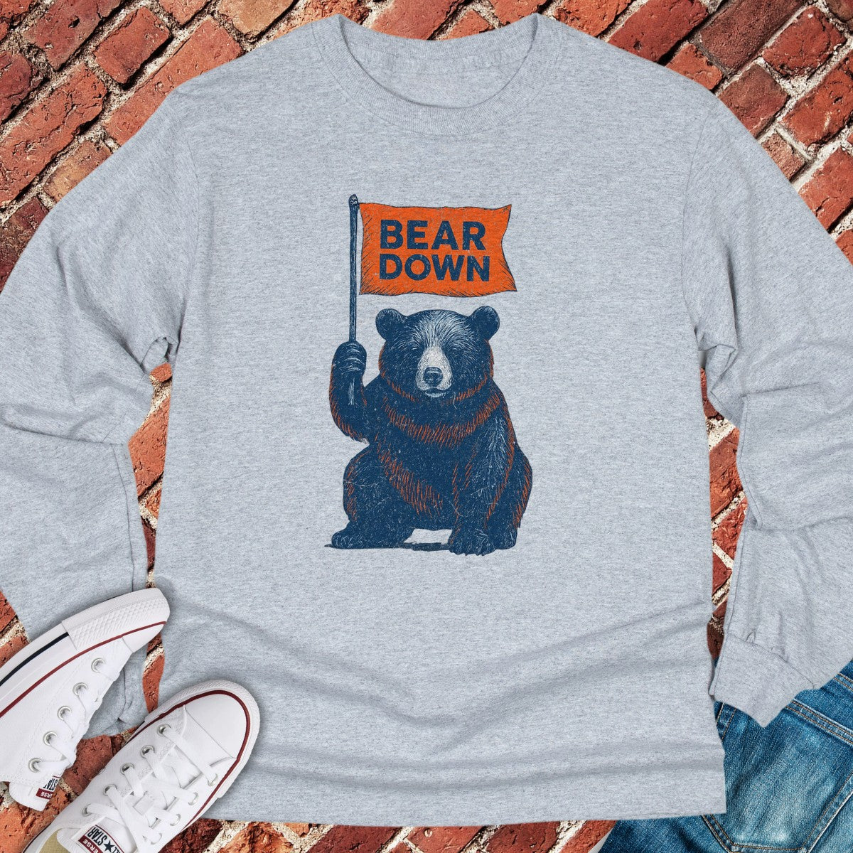 Bear Down Pride Long Sleeve - Sport Grey