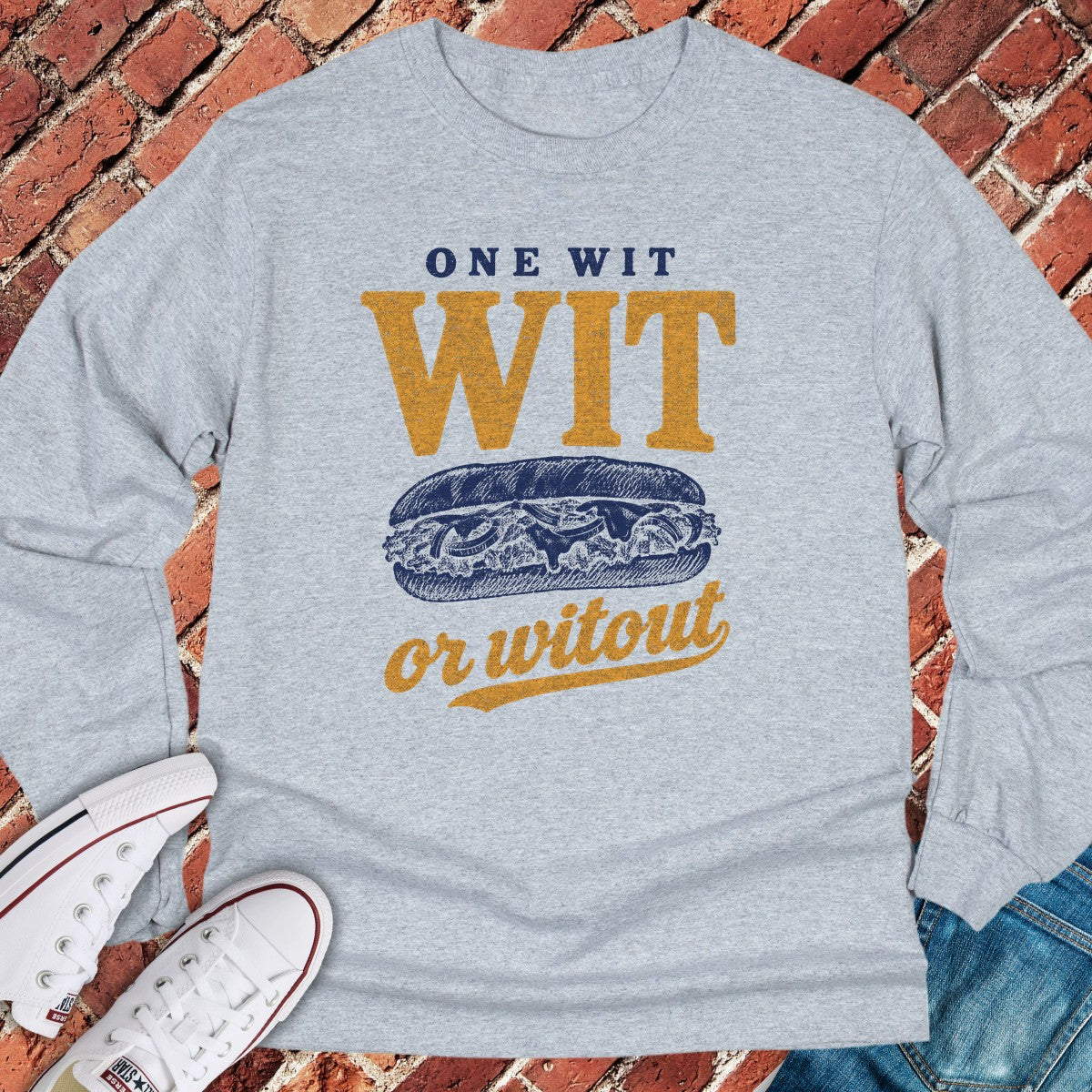 Cheesesteak Wit Long Sleeve - Sport Grey