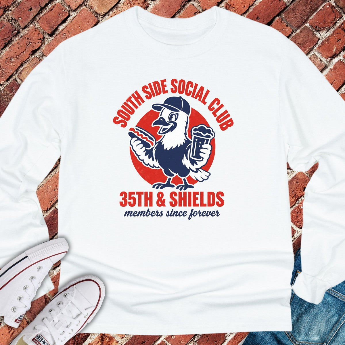 Shields Social Long Sleeve - White