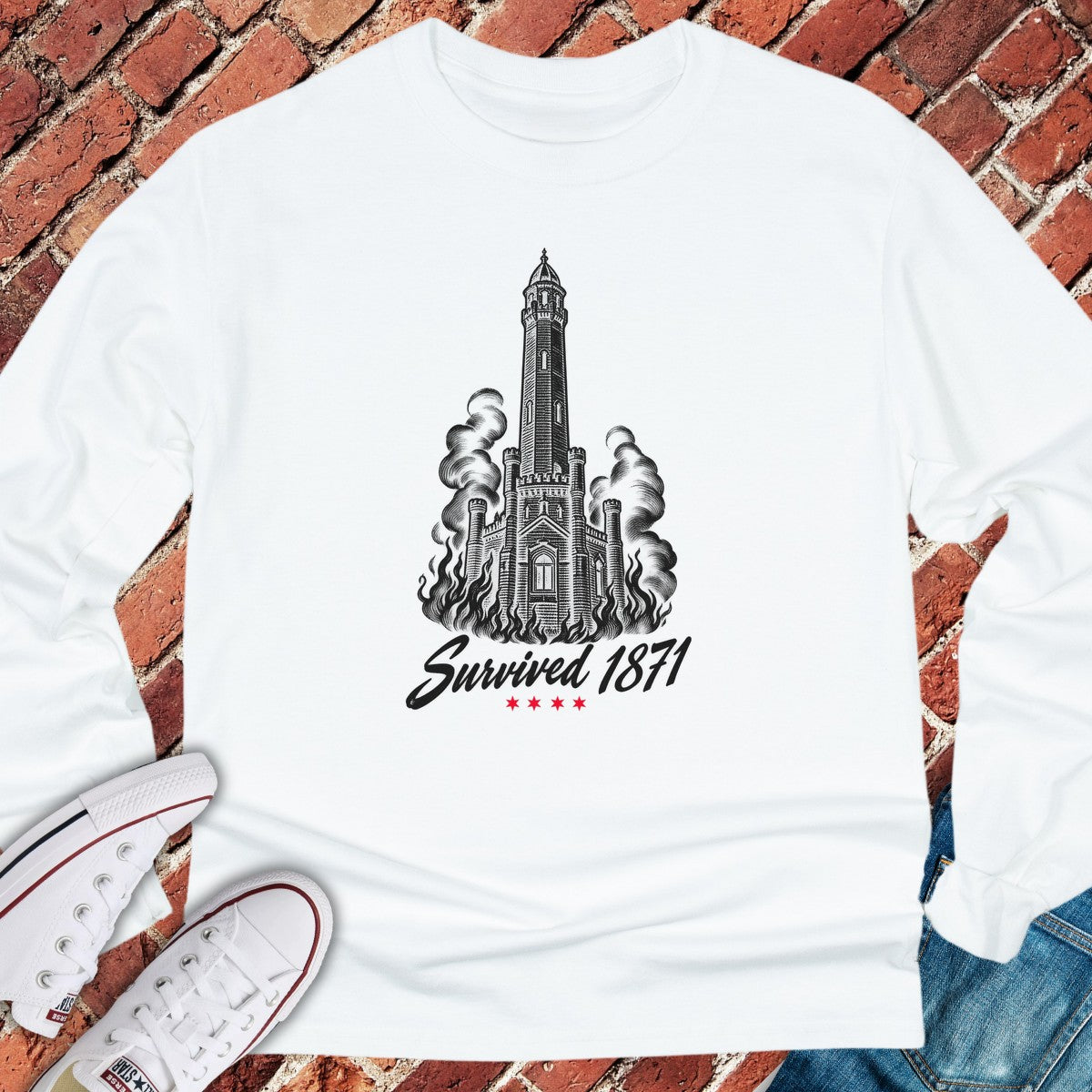 Survived 1871 Long Sleeve - White